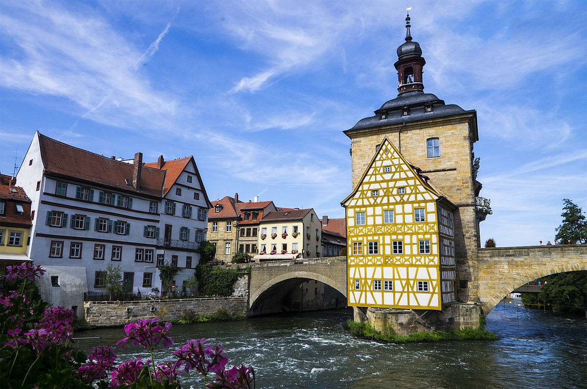 Bamberg town hall from opposite bridge